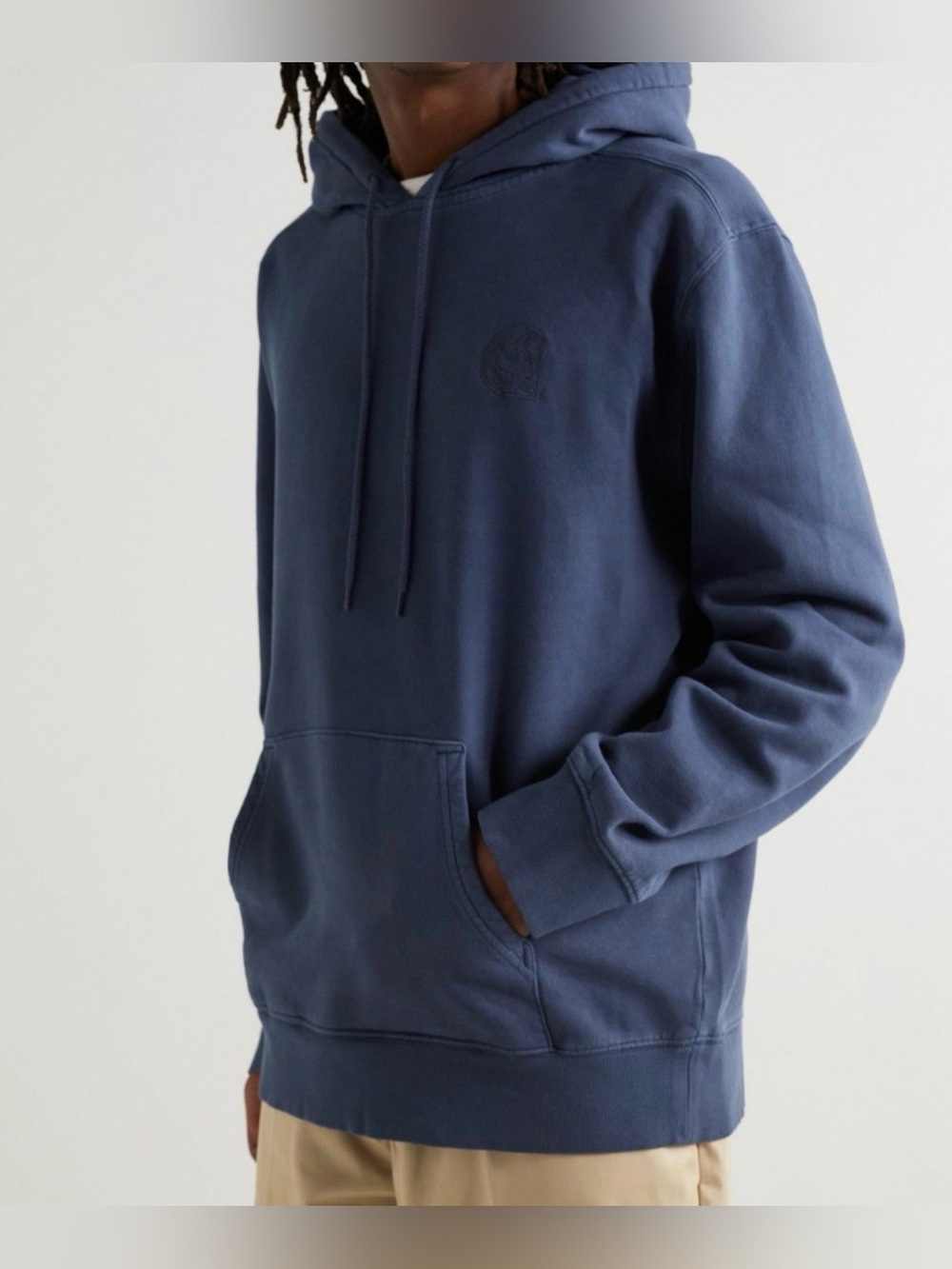 NWT Carhartt WIP - Logo-Embroidered Cotton-Jersey Hoodie - Blue size XL